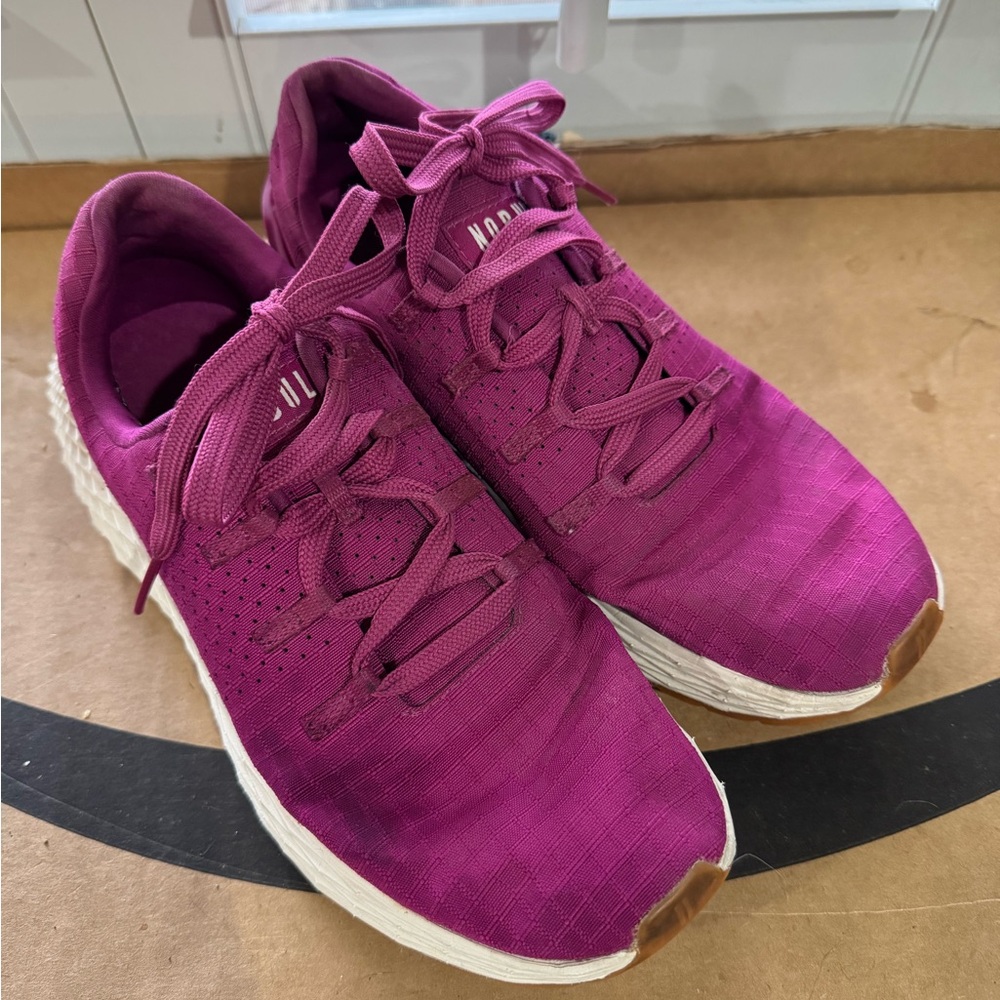 No Bull gym shoes - gently used size 7 runs big. Would easily fit 7.5
